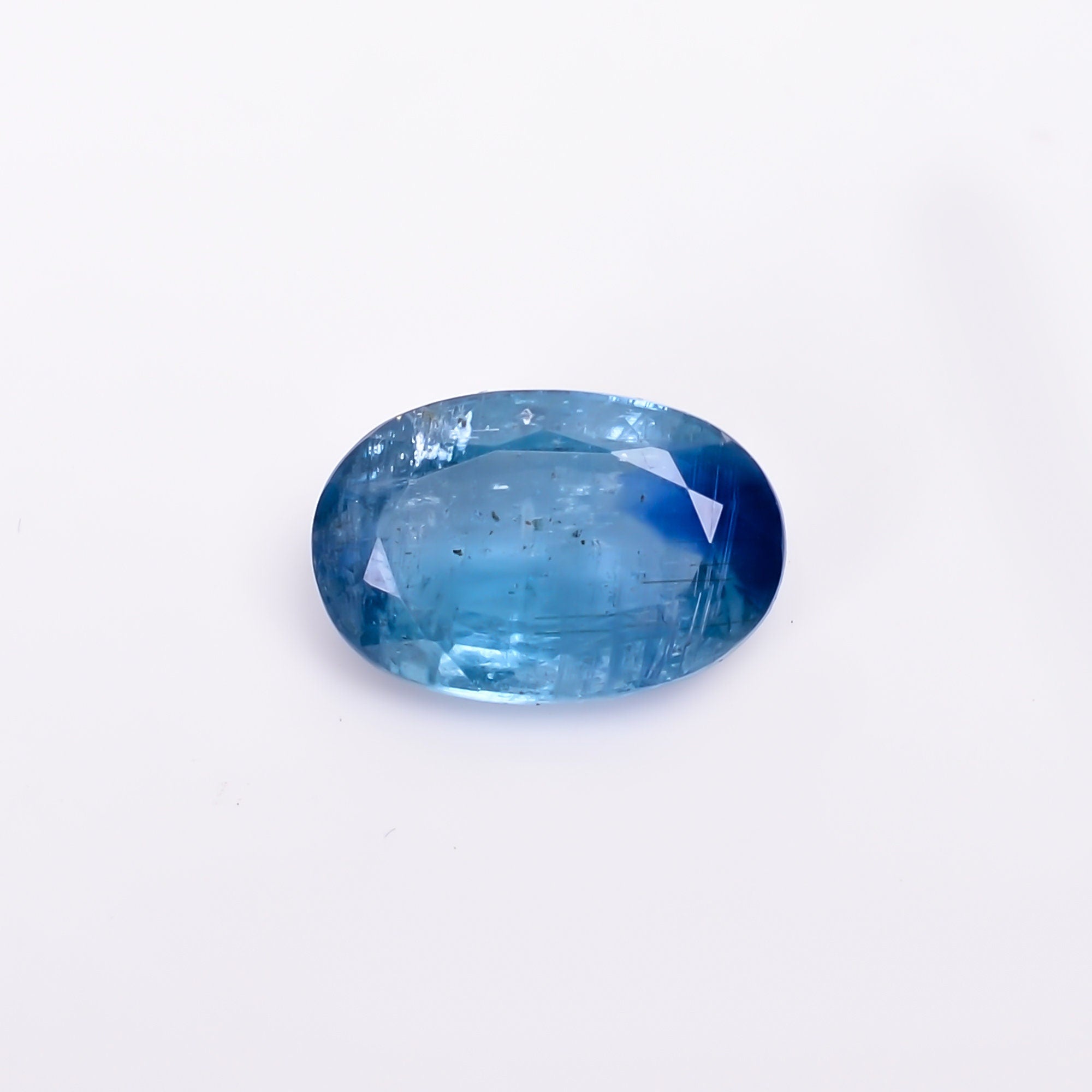 natural blue kyanite oval shape cut stone loose gemstone